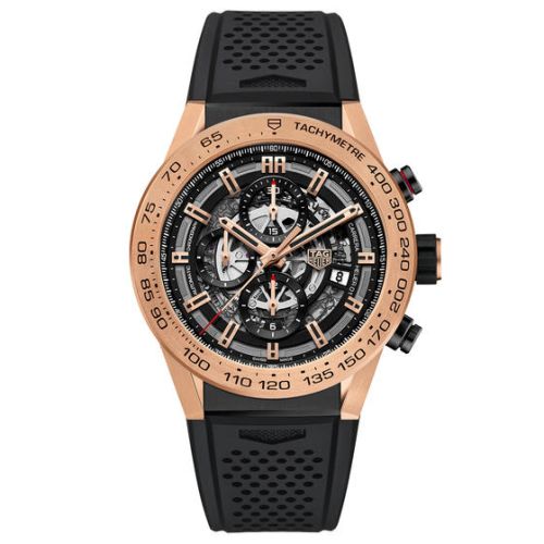 TAG Heuer Carrera Calibre Heuer 01 45 Rose Gold / Skeleton / Rubber